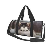 Joli sac de sport imprimé carlin avec poche humide et compartiment à chaussures, sac de voyage pour homme et femme, Husky Dog, Taille unique, Sac de voyage