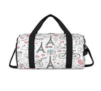 Joli sac de sport tour Eiffel de Paris avec compartiment à chaussures, sac de voyage, gym, bagage organisateur pour femmes, hommes, enfants, filles, garçons