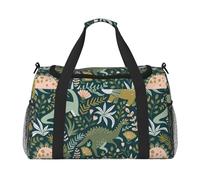 Joli sac de voyage à main dinosaure - Grand sac fourre-tout réutilisable, parfait pour les activités de plein air, le sport, le camping et les courses, noir, One Size