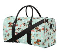 Joli sac de voyage en forme de teckel de Noël pour femmes, hommes, filles, garçons, week-end, sac fourre-tout de 22,7 L, sac fourre-tout pour le sport, la gym, le yoga, couleur, 22.7L, Organiseur de