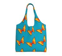 Joli sac fourre-tout en toile avec imprimé papillon pour femme, sac d'épicerie réutilisable, grande pochette en toile de sport, sac à main portable