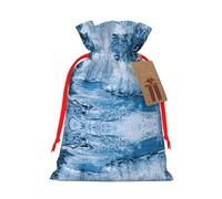 Joli sac imprimé paysage de neige avec cordons de serrage, sacs pour emballage de cadeaux, pour mariage, Pâques, fête de vacances