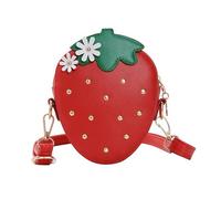 Joli sac pour enfant 3D fraise Sac à main fleurs Sac à main à rivets Sac à bandoulière pour fille Sac à main pour enfant Sac à main pour Prince, rouge, s