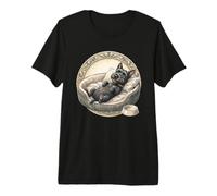 Joli Scotch Terrier avec Panier pour Chien et Doublure Pendant Le Sommeil T-Shirt Haut de Gamme