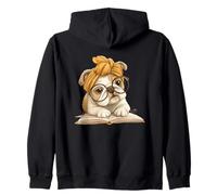 Joli Serre-tête de Livre de Lecture Bulldog Sweat à Capuche