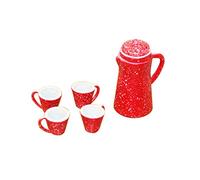 Joli service à thé avec tasses rouges 1:12 1:6 Simulation Model Dollhouse Accessories Durabilité
