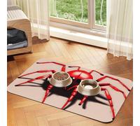 Joli set de table en cuir absorbant avec petite araignée rouge 30 x 45 cm pour chat et chien