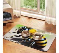 Joli set de table en cuir absorbant pour animal domestique Motif petite abeille 30 x 45 cm