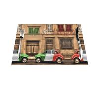 Joli set de table tissé élégant imprimé italien, résistant à la chaleur, facile à nettoyer, décoration de table parfaite