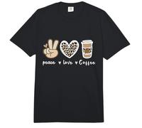 Joli Signe de Paix léopard avec cœur pour Les Amateurs de café Comfort Colors Adult Heavyweight T-Shirt