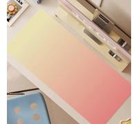 Joli sous-main en cuir lisse pour femme, tapis de souris pour claviers d'ordinateur, tapis de bureau imperméable, antidérapant, accessoires de coiffeuse rose (jaune, 80 x 30 cm)