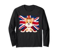 Joli Souvenir de Voyage Royal Corgi Drapeau du Royaume-Uni Europe Manche Longue