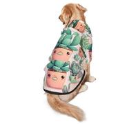 Joli sweat à capuche pour chien motif plantes succulentes S chaud et léger, adapté pour les animaux de compagnie à porter en automne et en hiver