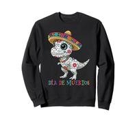 Joli T-Rex avec crâne en Sucre Sombrero Dia de Muertos Calavera Sweatshirt