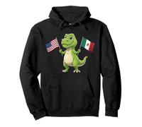 Joli T-Rex Tenant Le Drapeau des États-Unis et du Mexique Culture Mixte Enfants Sweat à Capuche