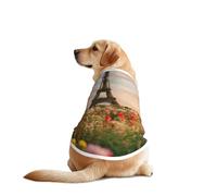 Joli t-shirt imprimé Tour Eiffel Paris pour animal de compagnie, gilet doux, respirant, léger et extensible pour chien de taille moyenne