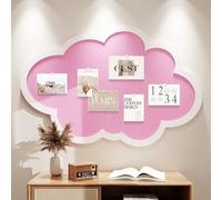 Joli tableau d'affichage mural en liège en forme de nuage avec punaises - Tableau mémo autocollant en feutre - Décoration murale pour bureau, maison, école (rose, 60 x 40 cm)