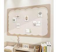 Joli tableau d'affichage mural pliable en feutre pour la maison, le bureau, l'école, tableau de vision d'image avec épingle à pression, panneau d'affichage mural pour photo et message (beige, 80 x 60