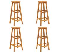Joli Tabourets de bar (4 pcs）- Pour îlot de cuisine - résistance aux taches - bois d'acacia solide 37447