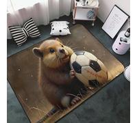 Joli tapis à imprimé loutre marron pour salon, chambre à coucher, tapis antidérapant doux lavable 9,1 x 152,4 cm pour chambre à coucher, décoration esthétique, 152,4 x 99,1 cm