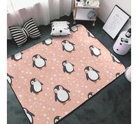Joli tapis à imprimé pingouin pour salon, chambre à coucher, tapis doux lavable 9,1 x 152,4 cm, antidérapant pour décoration de chambre à coucher, esthétique 152,4 x 99,1 cm