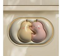 Joli Tapis de Bain 3D en Forme de Poire, Tapis À Illusion D'optique, Absorbant et Antidérapant, Facile À Nettoyer, pour Le Salon, La Chambre et La Salle de Bain(Yellow,Medium)