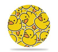 Joli tapis de bureau rond en forme de canard jaune, tapis de souris de jeu rond de 22,4 cm avec base antidérapante et bords cousus, tapis de souris pour clavier d'ordinateur, pour la maison, le