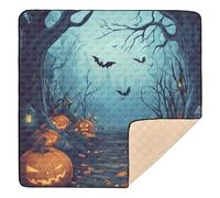 Joli tapis de jeu pliable pour bébé, motif Halloween dans le safari, résistant à l'eau, tapis d'activités de jeu pour bébé et tout-petit, 127 x 127 cm