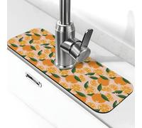 Joli tapis de robinet orange rose pour évier de cuisine, absorbant à séchage rapide, protection anti-éclaboussures, joli tapis de drainage pour évier de cuisine