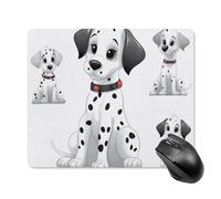 Joli tapis de souris carré dalmatien avec base en caoutchouc antidérapant - 18 x 22 cm - Tapis de souris de jeu ultra fin pour ordinateur portable, accessoires de bureau
