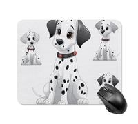 Joli tapis de souris carré dalmatien avec base en caoutchouc antidérapant - 20 x 25 cm - Ultra-fin - Pour ordinateur portable - Accessoires de bureau