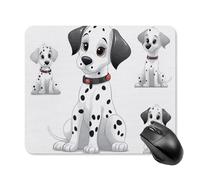 Joli tapis de souris carré dalmatien avec base en caoutchouc antidérapant 25 x 30 cm ultra fin pour ordinateur portable, accessoires de bureau