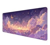 Joli tapis de souris de jeu Kawaii, rose, violet, doré, nuages, XL, grand tapis de souris de jeu, tapis de clavier pour ordinateur portable, décoration d'intérieur pour femmes et filles, 80 x 30 cm