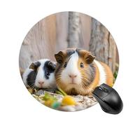 Joli tapis de souris rond GuineaPig à glissement lisse, tapis de souris de jeu extra densité, portable et confortable, pour bureau, maison, bureau, 20 x 20 cm