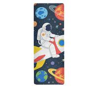 Joli tapis de yoga blanc astronaute planète non toxique sans produits chimiques pour la salle de sport à domicile imprimé, antidérapant, tapis de yoga antidérapant avec sac tapete para ejercicio 180,3