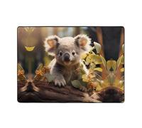 Joli tapis en flanelle motif koala 203,2 x 147,3 cm pour chambre à coucher, tapis de chevet, tapis de table basse, tapis décoratif de salle d'étude