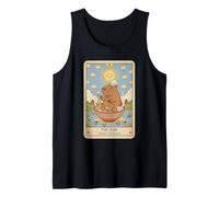 Joli Tarot Capybara Graphique Amusant Kawaii Ramen et Soleil Débardeur