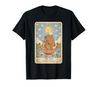 Joli Tarot Capybara Graphique Amusant Kawaii Ramen et Soleil T-Shirt