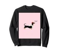Joli Teckel en béret Rouge Dit « Hi Pink » Sweatshirt