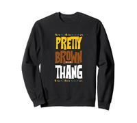 Joli Thang Brun à imprimé rétro, Reine Noire Populaire Sweatshirt