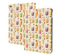 Joli thé au lait imprimé coloré compatible avec iPad 9e/8e/7e génération, étuis de tablette compatibles avec étui pour iPad 10,2 pouces, veille/réveil automatique, support folio