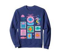 Joli Timbre-Poste pour Amoureux de la mer, Animaux de l'océan, Style Art Marin Sweatshirt