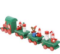 Joli train de Noël avec compartiment ferroviaire Jouet Décoration de Noël Ornement Cadeau pour enfants Vert