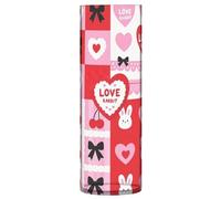 Joli vase à fleurs en plastique avec cœurs de lapin rouge - 30 x 10 cm - Esthétique - Petits vases pour décoration de fleurs