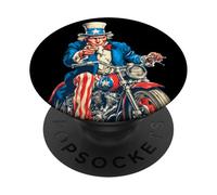 Joli vélo américain avec Sam pour Les Amateurs de Motos PopSockets PopGrip Adhésif