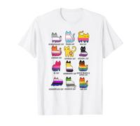 Joli vêtement rétro rétro avec Logo LGBT Cat Pride & Equality T-Shirt Graphique avec Valeur, Homme, Blanc, S