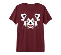 Joli Visage de Panda Rouge sur Un Rouge T-Shirt Haut de Gamme