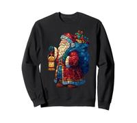 Joli vitrail Père Noël chrétien Sweatshirt