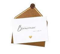 JoliCoon Carte Bienvenue joli cœur avec enveloppe, Bienvenue bébé, A6 | Espace pour message personnel, enveloppe assortie, pour les jeunes parents, Papeterie premium, pour accompagner un cadeau