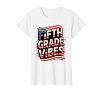 Jolie Ambiance de cinquième année, Premier Jour, 250 Ans, équipe de professeurs T-Shirt Graphique avec Valeur, Femme, Blanc, XS
